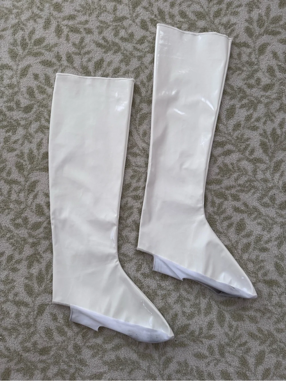 Weissman White Patent Boot Spats Shoe Covers Size Adult